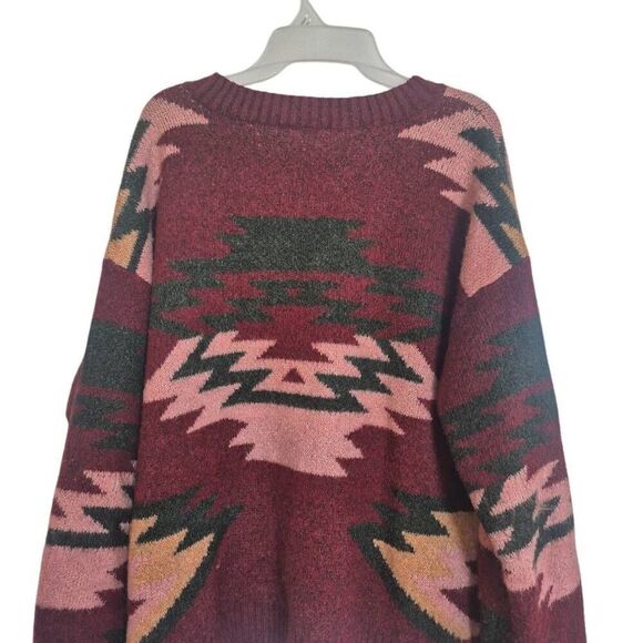 Modlusive Women's Cranberry Poly/Acrylic Axtex Knit Crewneck Long Sleeve Sweater - Picture 5 of 9